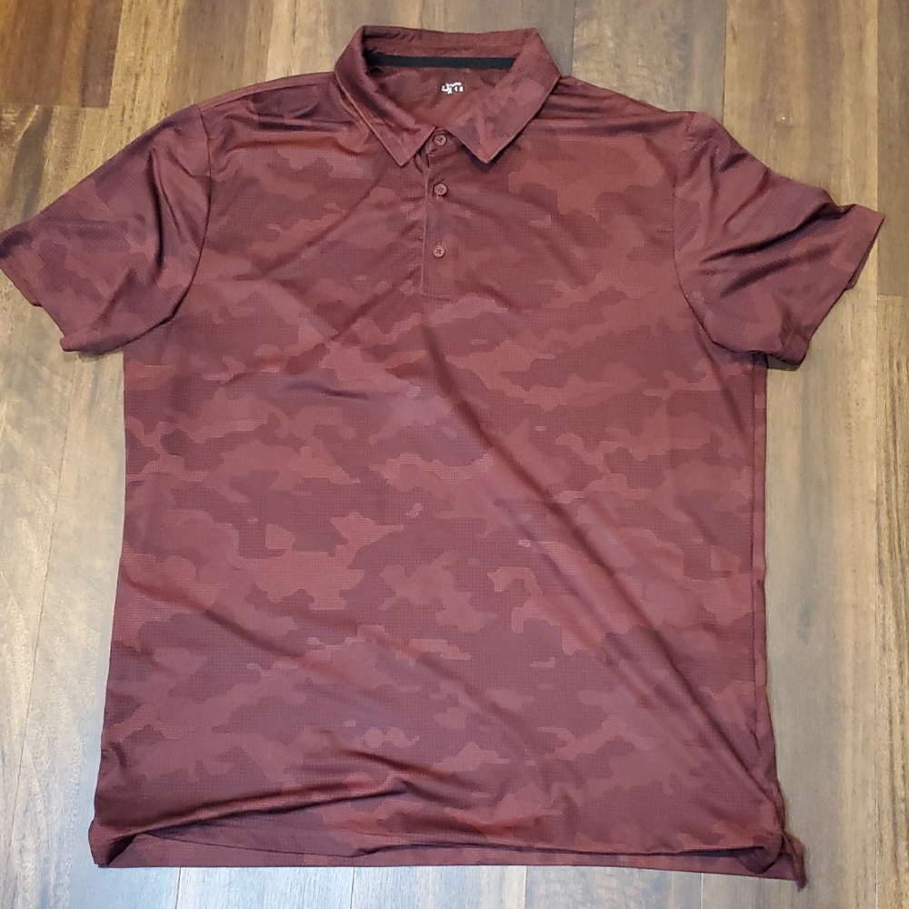 Burgundy Camo Polo Shirt